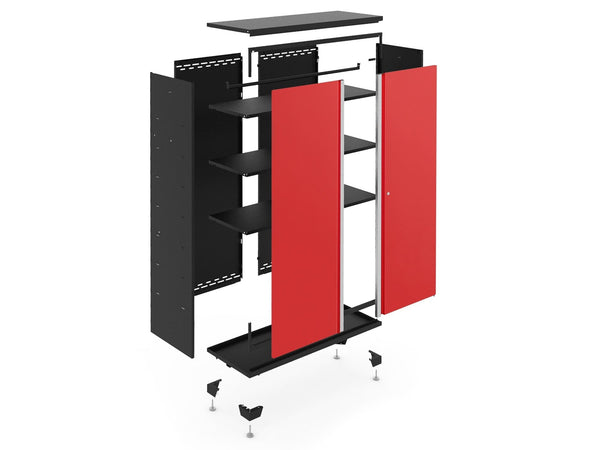NewAge Bold Series 24-Gauge Steel RTA Storage Locker with 3 Shelves, Black/Red, 30-in L9