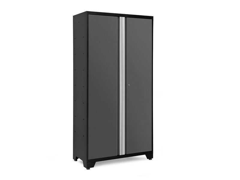 NewAge Bold Series Lockable 24-Gauge Steel RTA Storage Locker with 3 Shelves, Grey/Black, 42-in G1