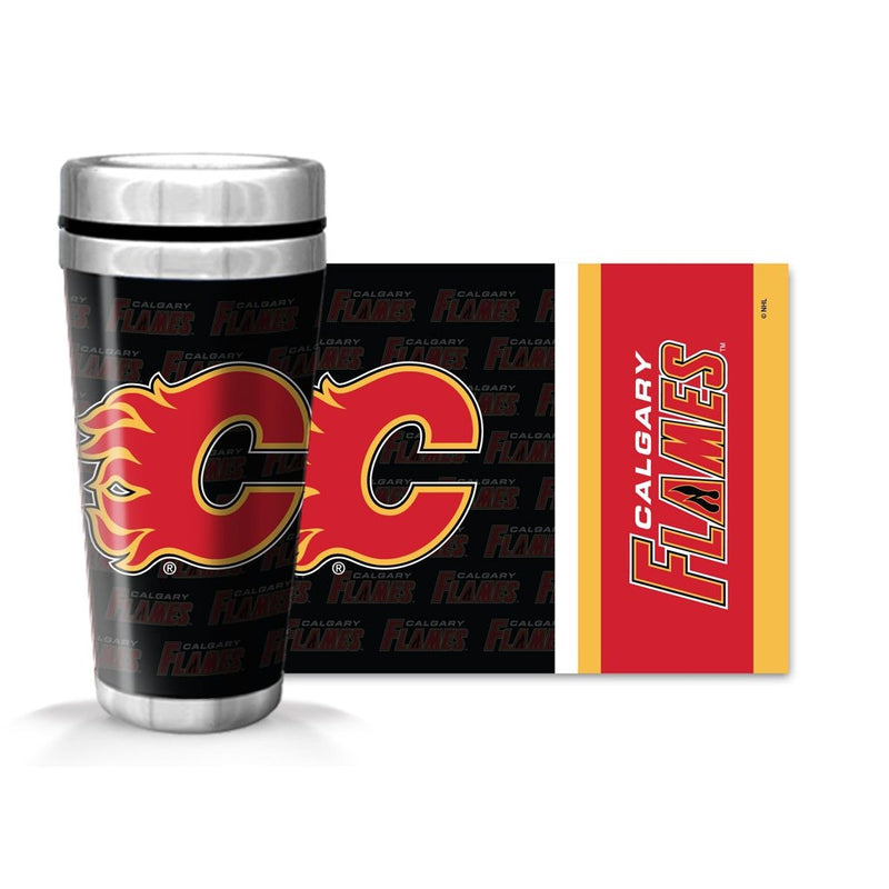 NHL Calgary Flames Full Wrap Wallpaper Travel Mug, 14-oz W1