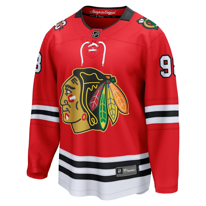 NHL Chicago Blackhawks 2025-2026 Adult Standard Connor Bedard Centennial Breakaway Player Jersey, Various Sizes I0