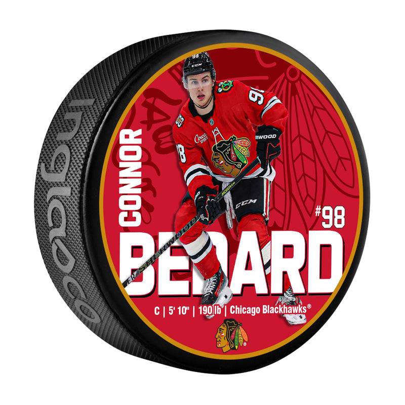 NHL Chicago Blackhawks Connor Bedard Hockey Puck, 6-oz E5