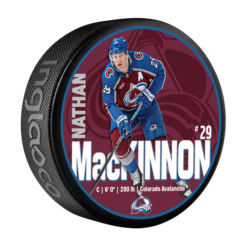 NHL Colorado Avalanche Nathan MacKinnon Hockey Puck, 6-oz M3