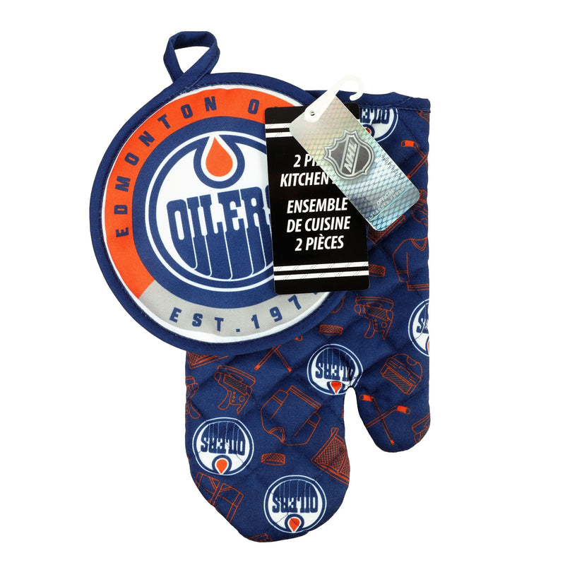 NHL Edmonton Oilers Kitchen Oven Mitt Pot Holder Set, 2-pc M8