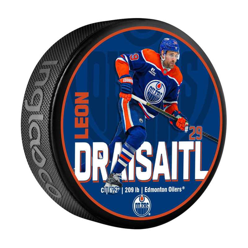 NHL Edmonton Oilers Leon Draisaitl Hockey Puck, 6-oz B1