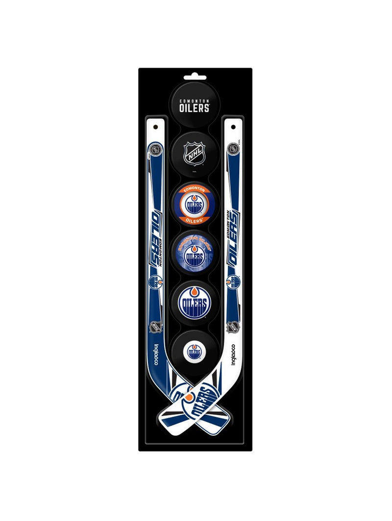 NHL Edmonton Oilers Mini Hockey Pucks & Sticks Set, 8-pc H0
