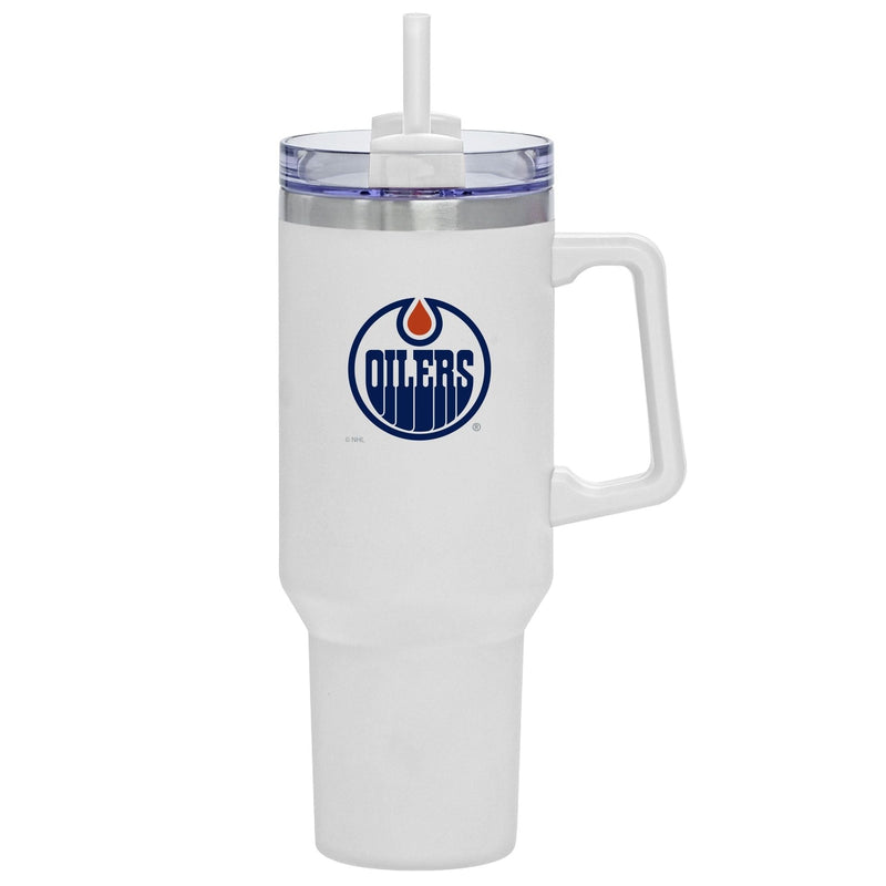NHL Edmonton Oilers Travel Mug with Straw and Handle, 40-oz J8