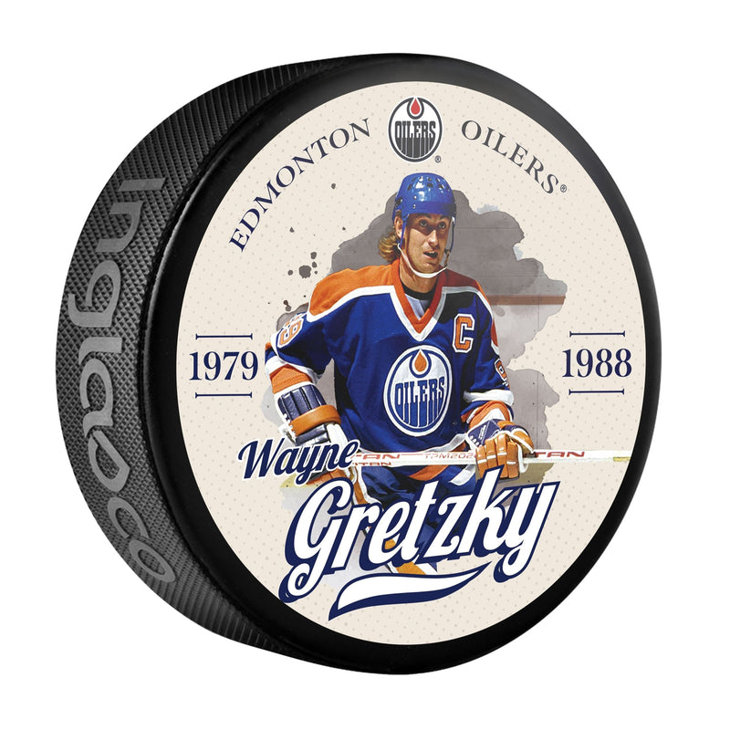 NHL Edmonton Oilers Wayne Gretzky Hockey Puck, 6-oz D9
