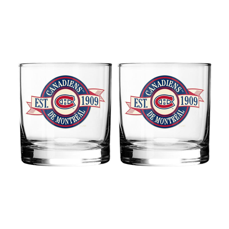 NHL Montreal Canadiens Hockey Rocks Glass, 2-pk Q5