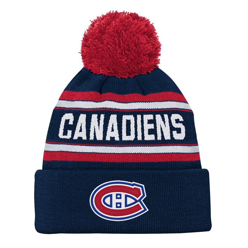 NHL Montreal Canadiens Jacquard Cuffed Knit Pom Toque, Youth V5