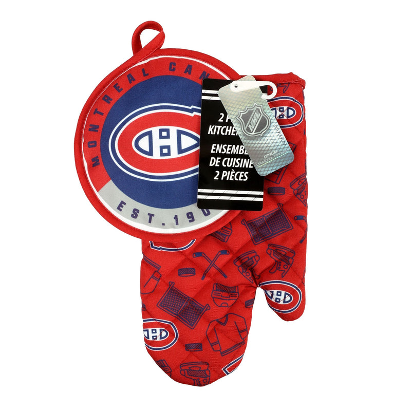 NHL Montreal Canadiens Kitchen Oven Mitt Pot Holder Set, 2-pc A9