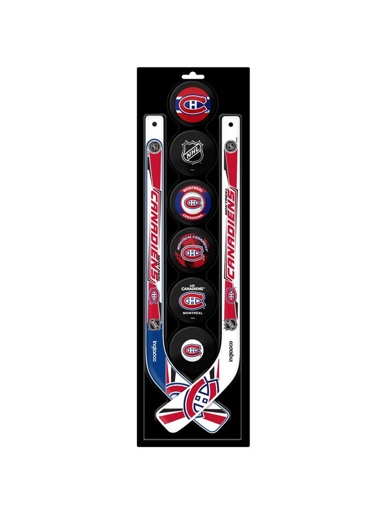 NHL Montreal Canadiens Mini Hockey Pucks & Sticks Set, 8-pcs X7