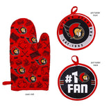 NHL Ottawa Senators Kitchen Oven Mitt Pot Holder Set, 2-pc