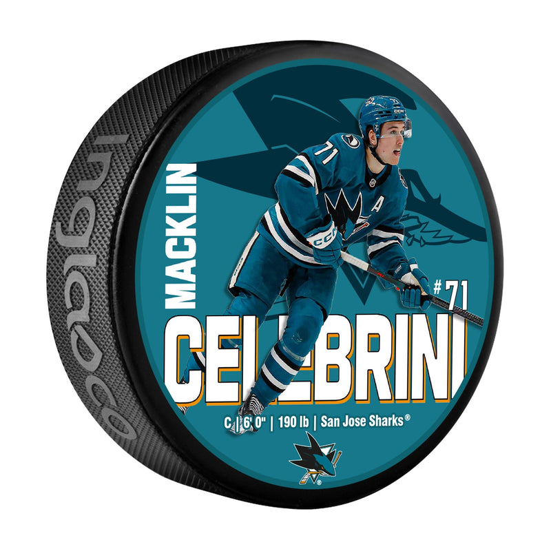 NHL San Jose Sharks Macklin Celebrini Hockey Puck, 6-oz L2