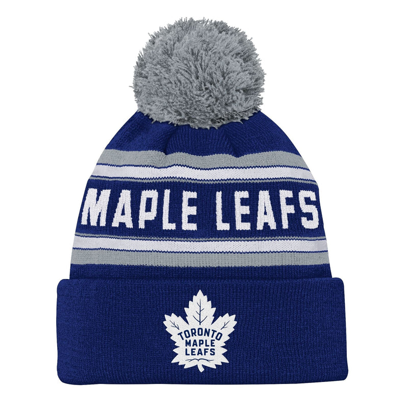 NHL Toronto Maple Leafs Jacquard Cuffed Knit Pom Toque, Youth L4
