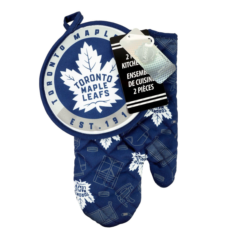 NHL Toronto Maple Leafs Kitchen Oven Mitt Pot Holder Set, 2-pc N9