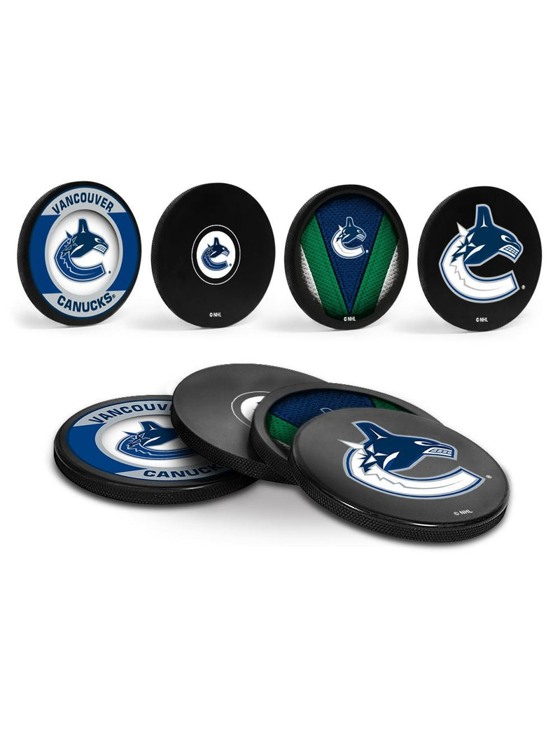 NHL Vancouver Canucks Hockey Puck Drink Coasters, 4-pk C9