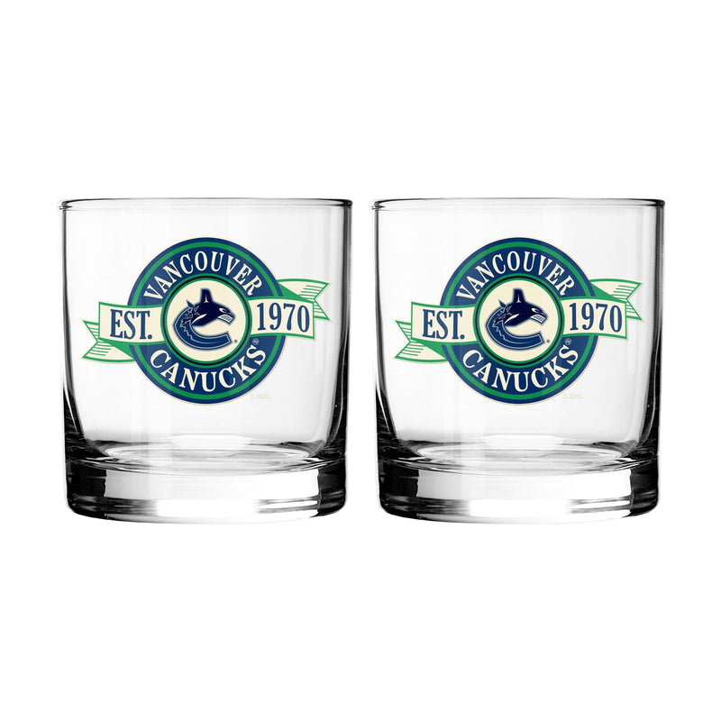 NHL Vancouver Canucks Hockey Rocks Glass, 2-pk U7