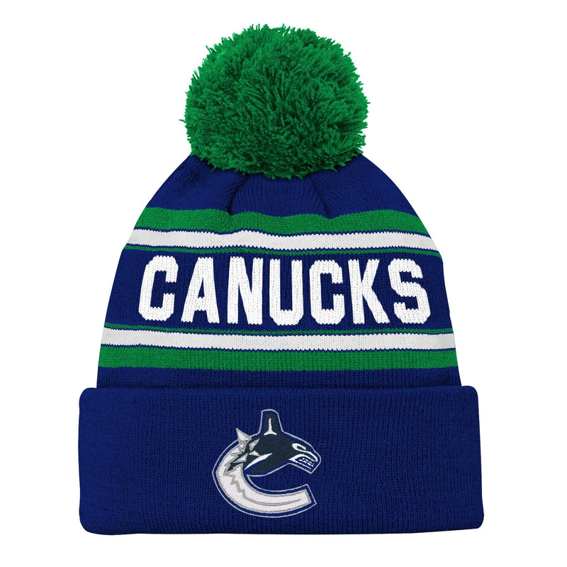NHL Vancouver Canucks Jacquard Cuffed Knit Pom Toque, Youth E1