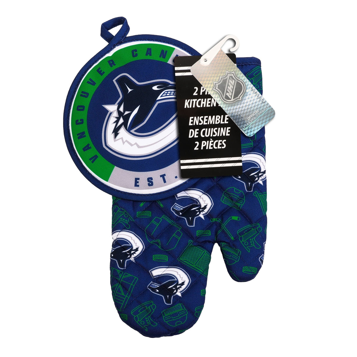 NHL Vancouver Canucks Kitchen Oven Mitt Pot Holder Set, 2-pc