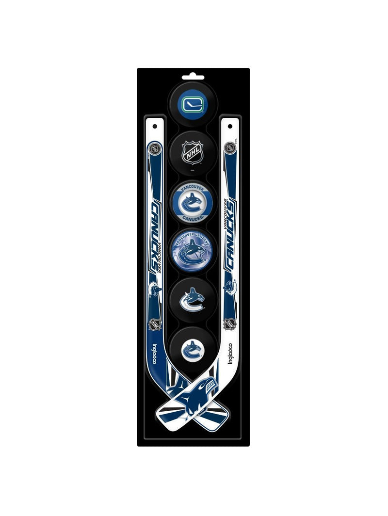 NHL Vancouver Canucks Mini Hockey Pucks & Sticks Set, 8-pc J0