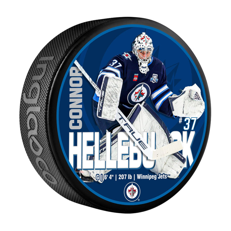 NHL Winnipeg Jets Connor Hellebuyck Hockey Puck, 6-oz D9