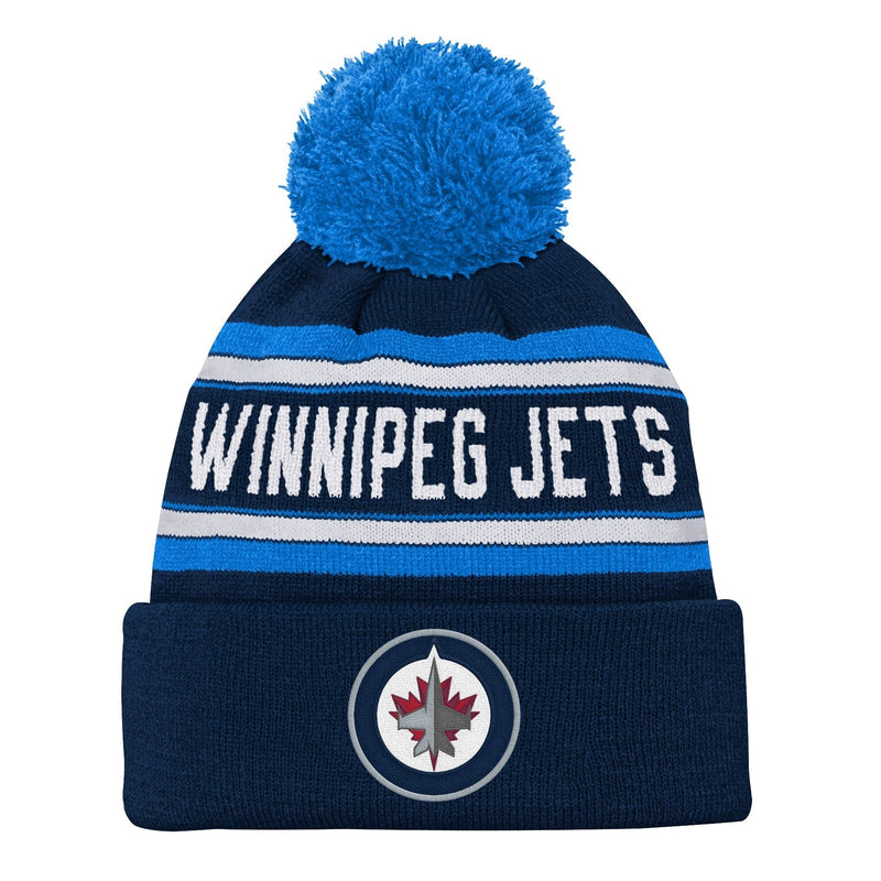 NHL Winnipeg Jets Jacquard Cuffed Knit Pom Toque, Youth V4