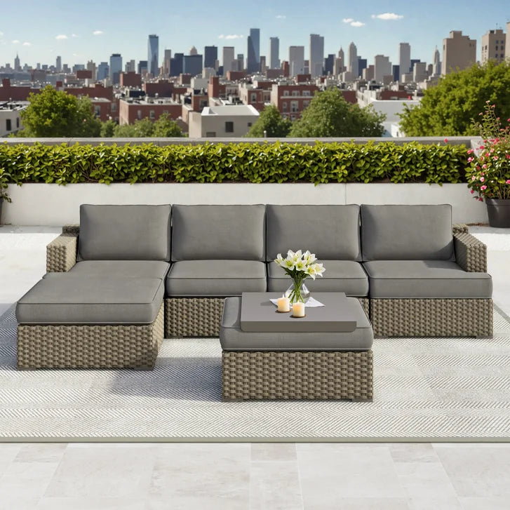 Niko Heritage 6-piece Patio Sectional Conversation Set T0