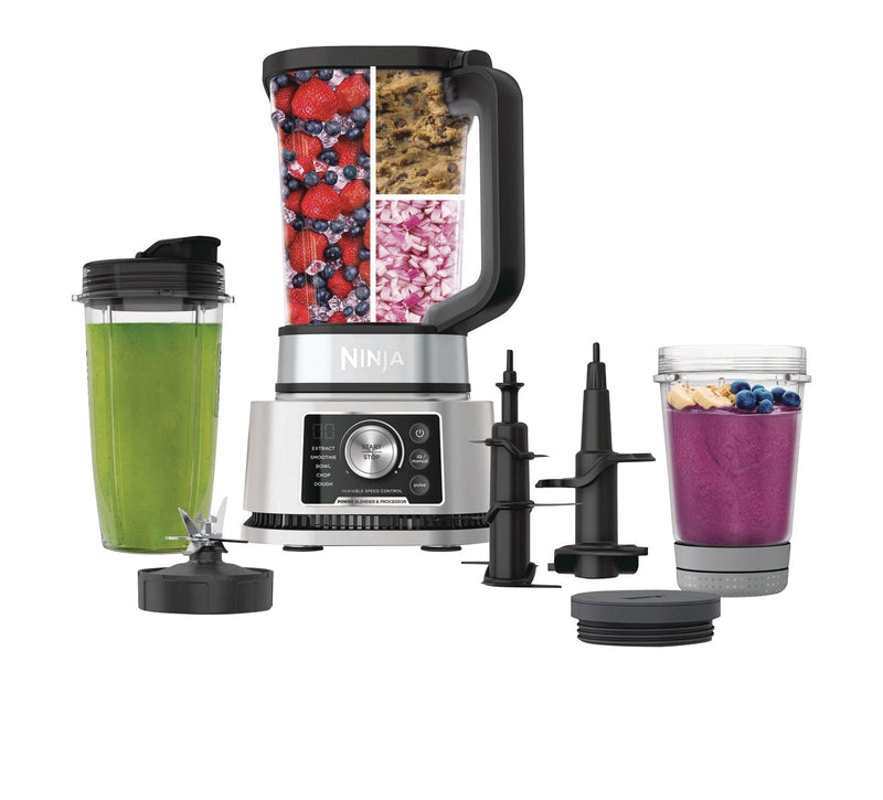 Ninja Foodi Power Blender & Processor System with Smoothie Bowl Maker & Nutrient Extractor, Silver, 1400W O0
