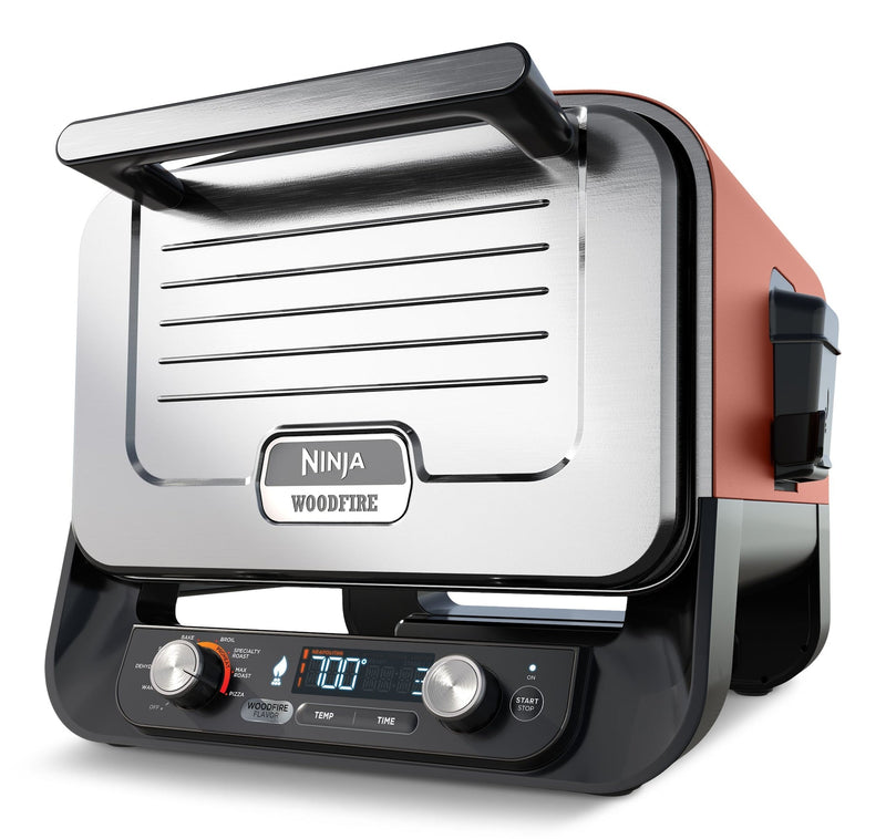 Ninja Woodfire 8-in-1 Electric Outdoor Oven for Pizza, Max Roast, Specialty Roast, Broil, Bake, Smoker, Dehydrate and Keep Warm, 105-700°F Z0