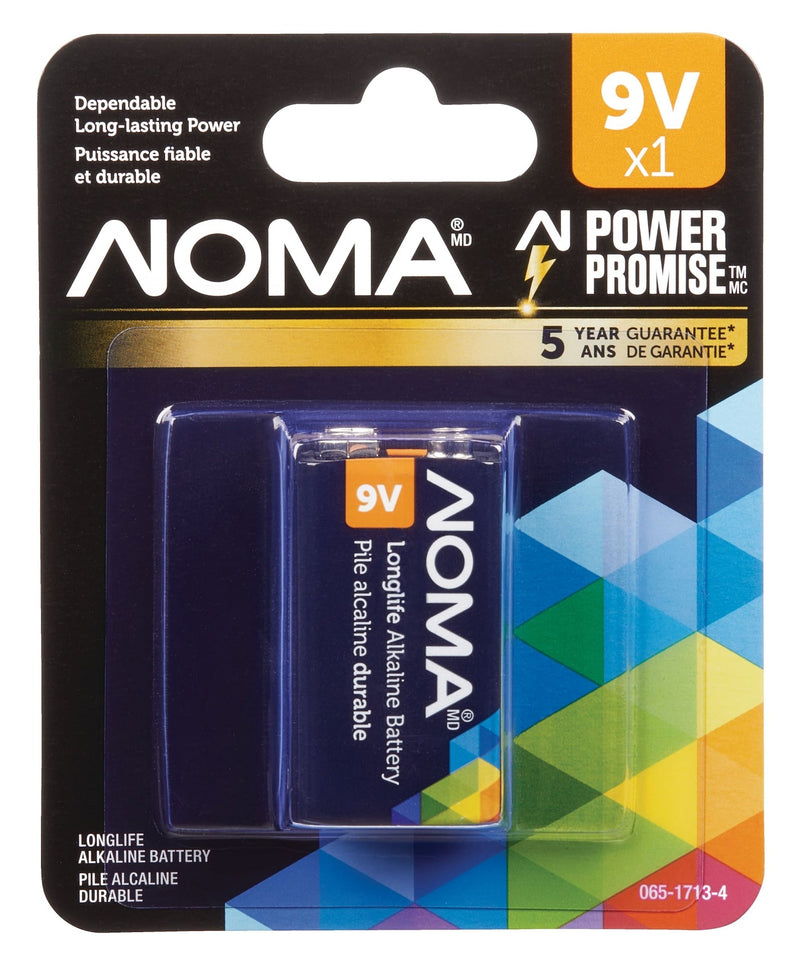 NOMA 1-pk 9V / 9 Volt Alkaline Battery, Long Lasting, All Purpose Z9