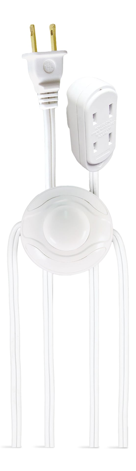 NOMA 14-ft 7-in 16/2 Indoor Extension Cord, ON/OFF Foot Switch, White N1