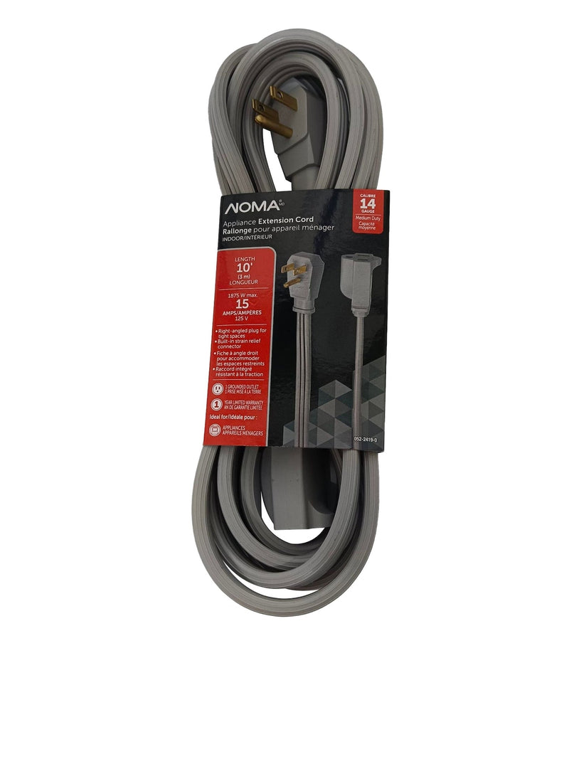 NOMA 14/3 15 Amp Appliance Extension Cord, Grey U3
