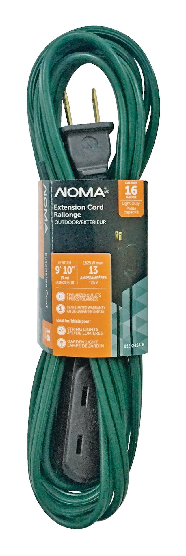 NOMA 16/2 Outdoor Extension Cord with 3 Outlets, Green R4