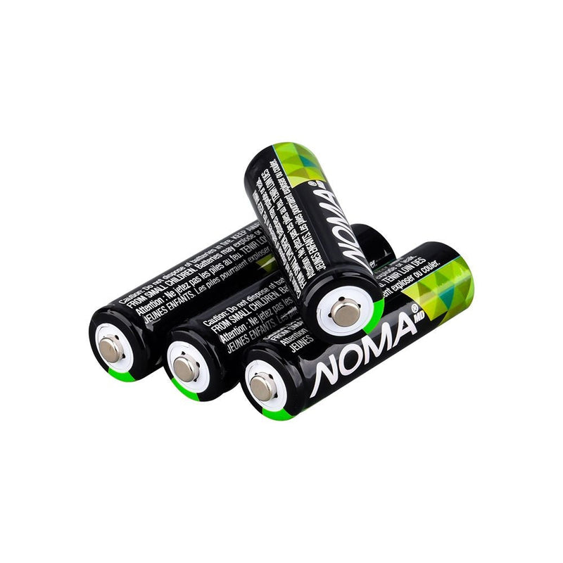 NOMA 300mAh Outdoor Solar Batteries – AA Ni-MH Rechargeable (4-Pack, 1.2V) N7