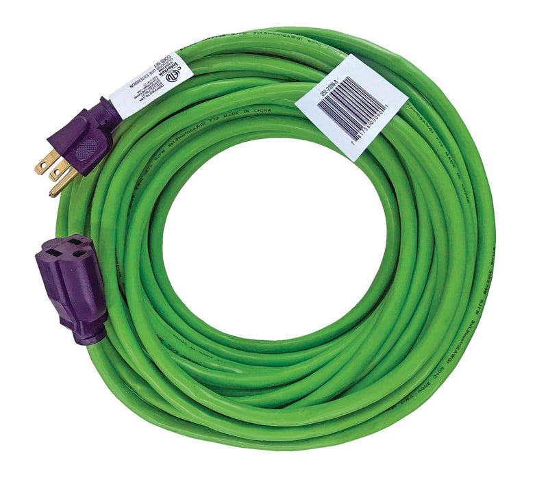 NOMA 50-ft 3-in 16/3 Outdoor Extension Cord with Grounded Outlet, Lime Green K8