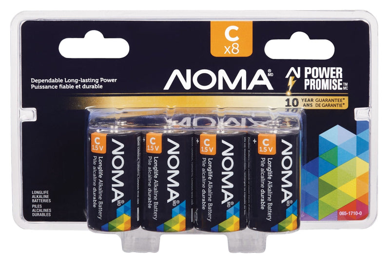 NOMA 8-pk C Alkaline Batteries, Long Lasting N4