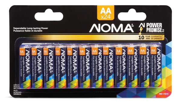NOMA AA Alkaline Batteries, Long Lasting, All Purpose, 24-pk J5