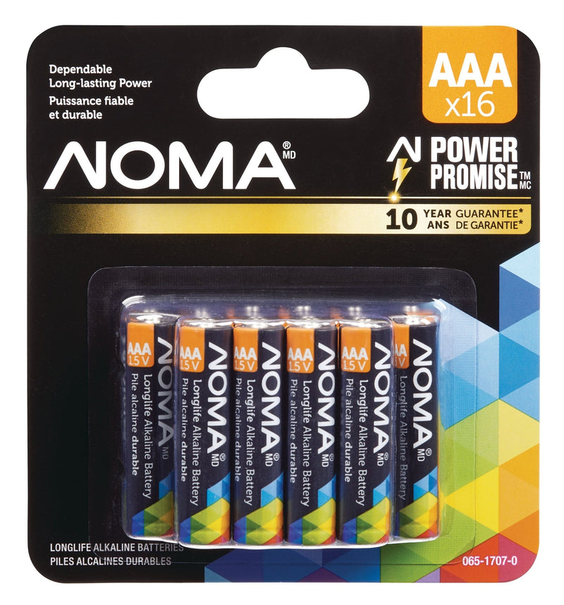 NOMA AAA Alkaline Batteries, Long Lasting, All Purpose, 16-pk B6