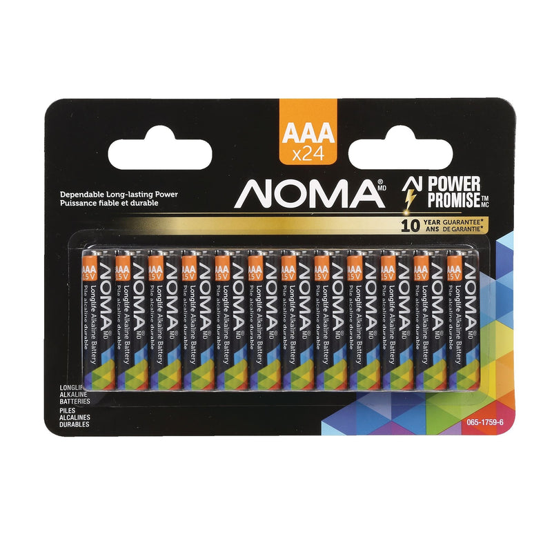 NOMA AAA Alkaline Batteries, Long Lasting, All Purpose, 24-pk H9