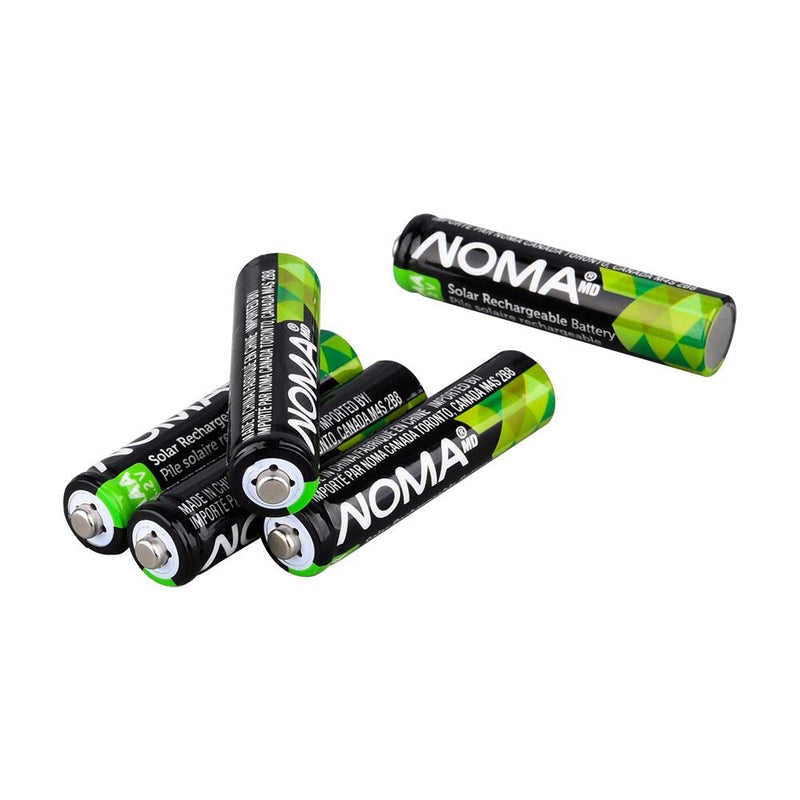 NOMA AAA Ni-MH 300mAh Rechargeable Batteries for Solar Lights, 1.2V, 4-pk F2