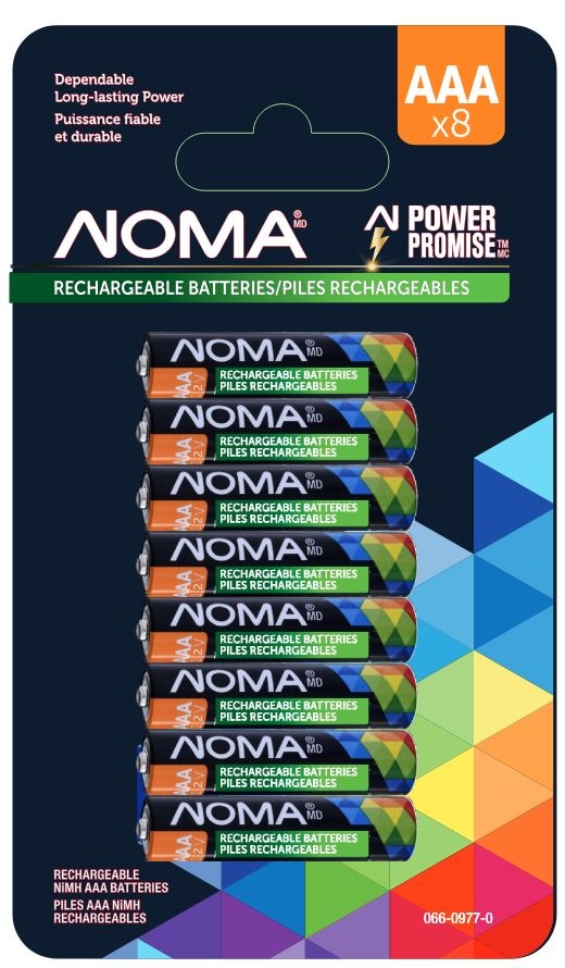 Noma AAA Ni-MH Rechargeable Battery, 8-pk G4
