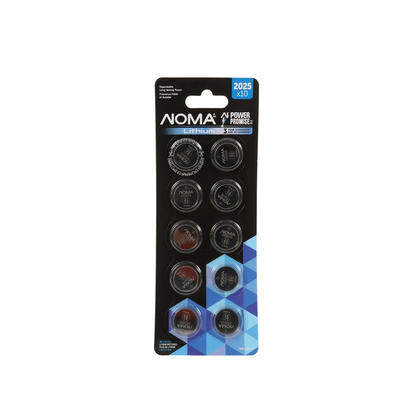 NOMA CR2025 Button Cell Batteries, 10-pk T6