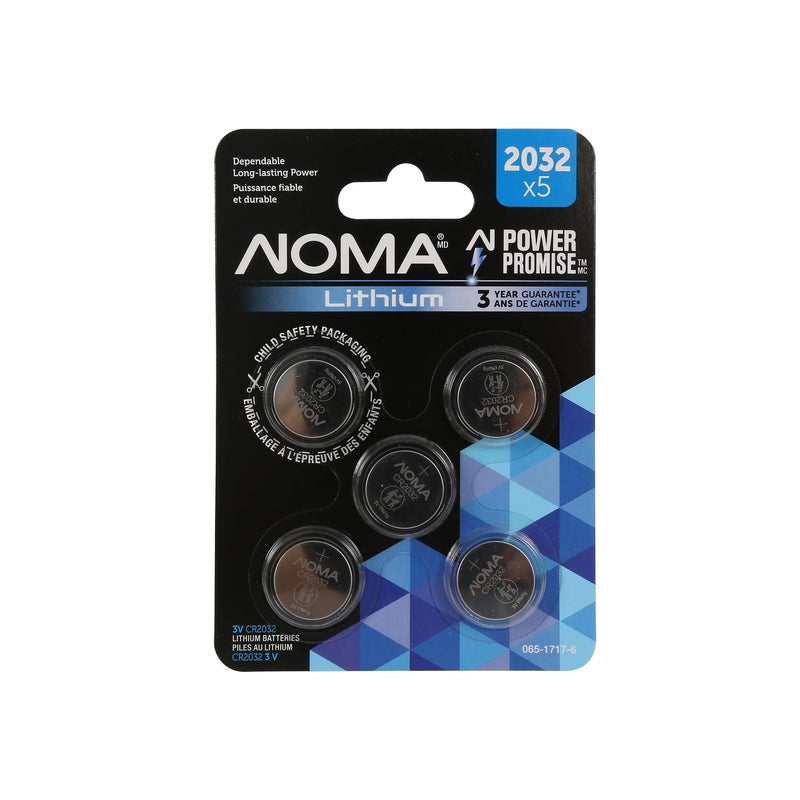 NOMA CR2032 3V / 3 Volt Lithium Coin Cell Batteries, Long Lasting, 5-pk Z5