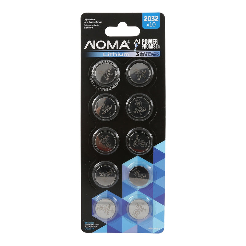 NOMA CR2032 Button Cell Batteries, 10-pk F0
