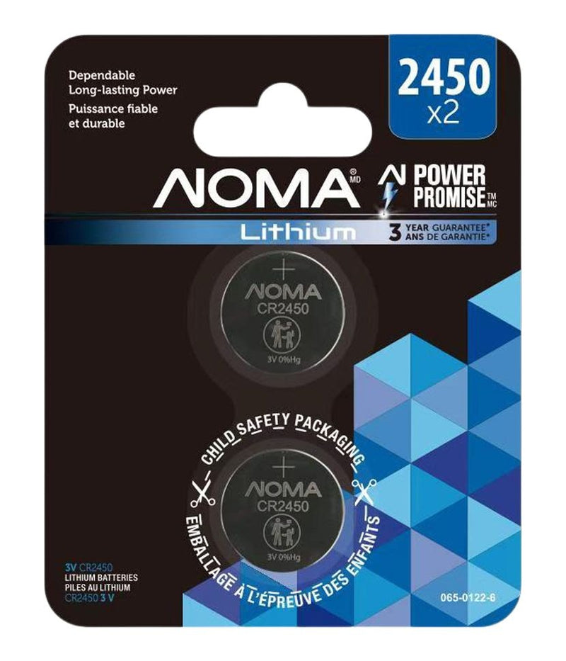 Noma CR2450 Lithium Battery, Long-Lasting Power, 2-pc R6