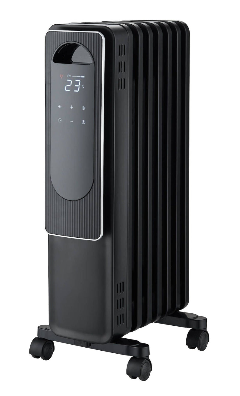 NOMA Digital Electric Oil-Filled Radiator Heater with Remote Control, 1500W, Black S2