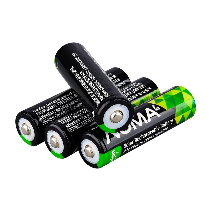 NOMA Li-ion 18650 2000mAh Rechargeable Batteries for Solar & Outdoor Lighting, 3.7V, 4-pk H8