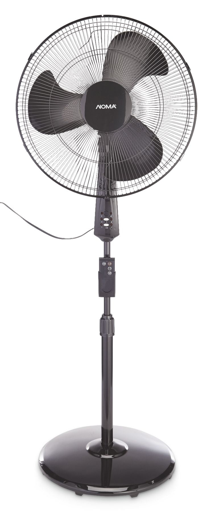 NOMA Oscillating Pedestal/Stand Fan with Remote Control, 3-Speed, Black, 18-in S4