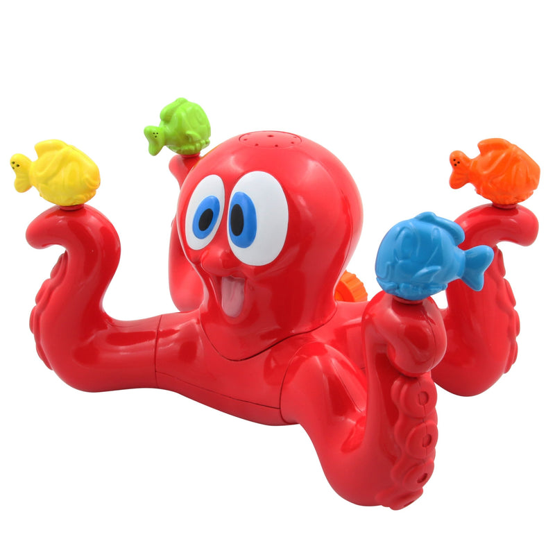 Octopus Spinning Sea Splash Water Sprinkler, Red, 5.5-in, Ages 3+, for Beach/Pool Fun Activities R9