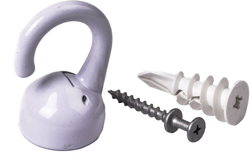 OOK Elephant Ceiling Hook, 360 Swivels, Tool-Free, 100-lb Capacity, White R1